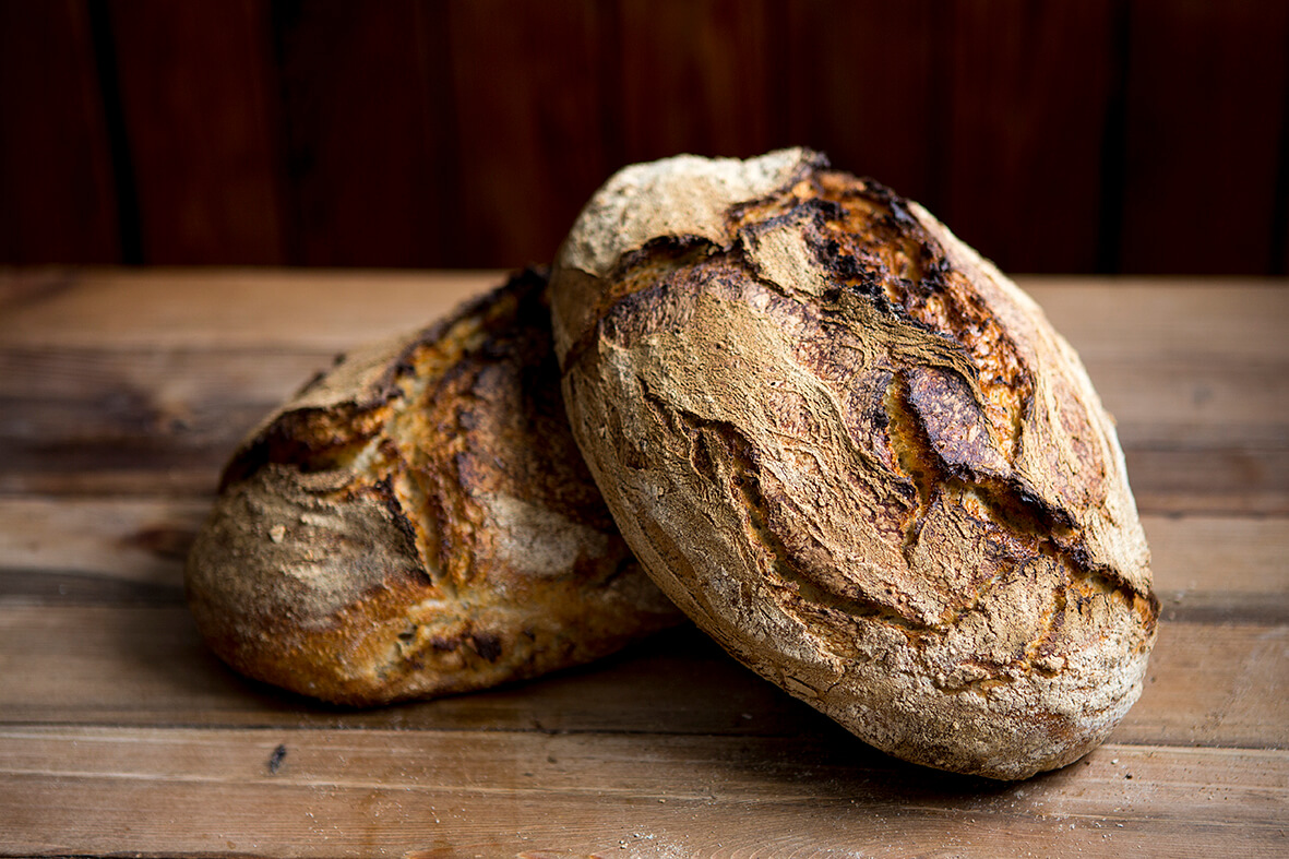 Ian's speciality is bread. He bakes sourdough everyday.